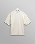 wax london men's Milton - Ecru Organic Waffle Cotton T-Shirt
