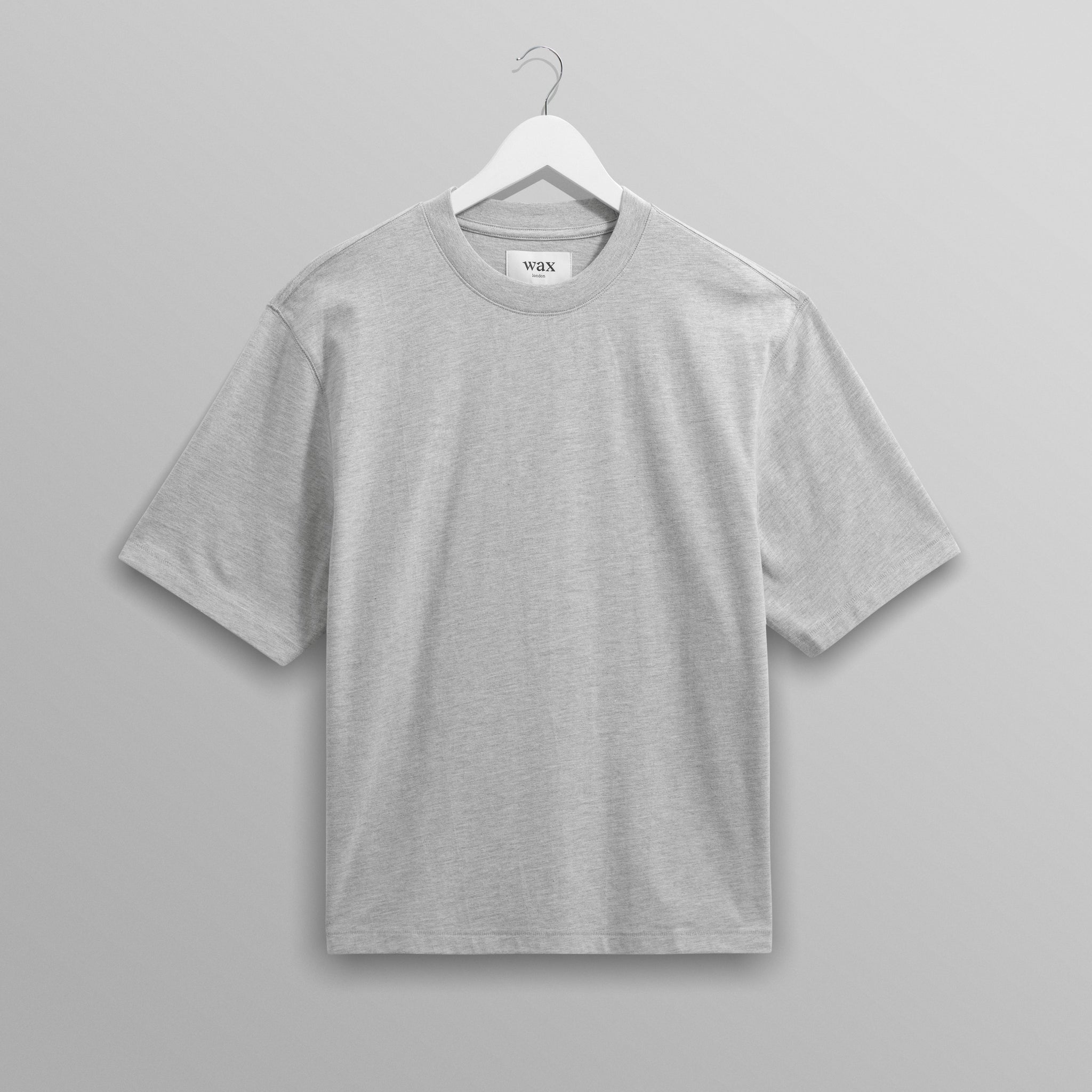 wax london men's Milton - Grey Marl Organic Compact Cotton T-Shirt