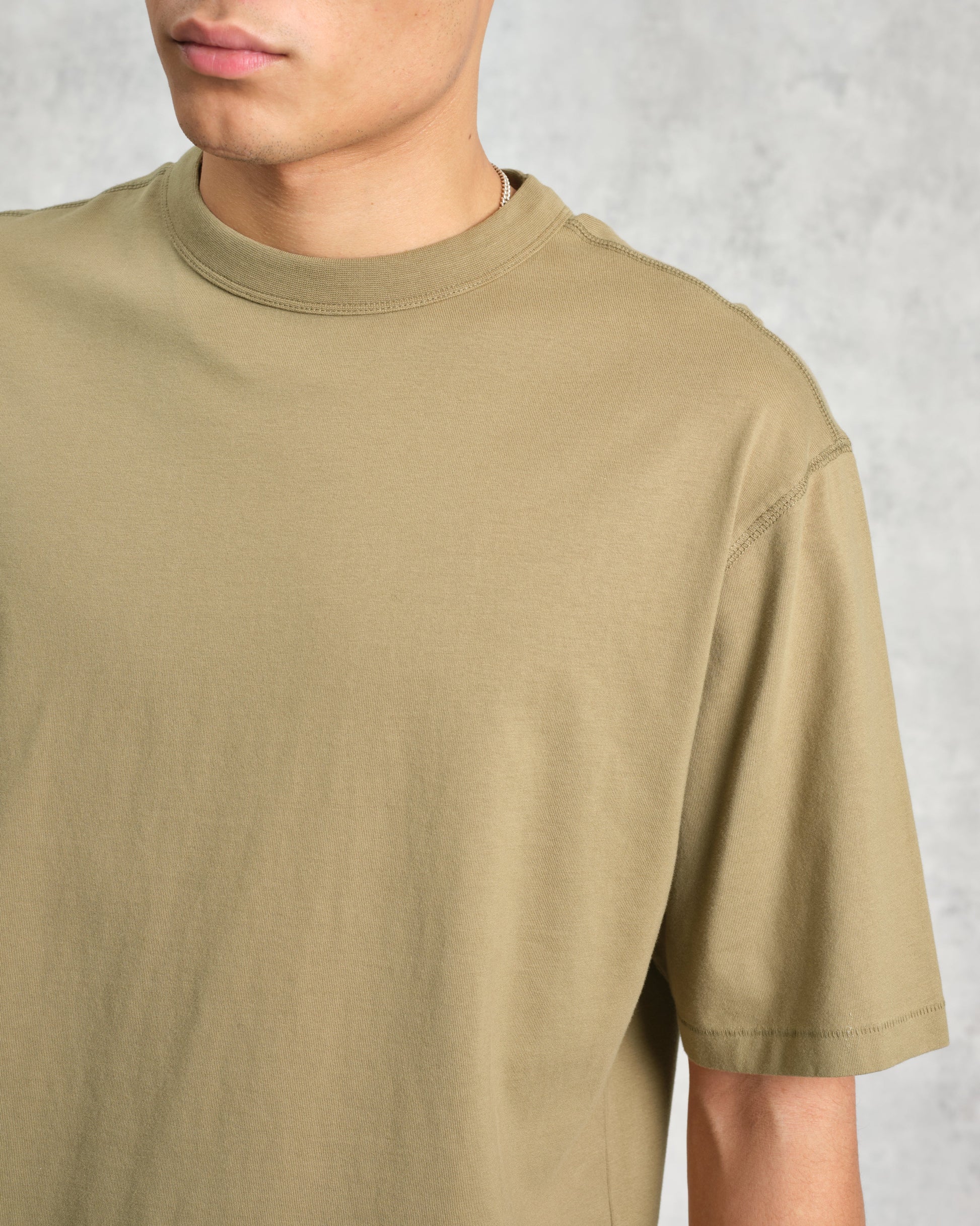 wax london men's Milton - Khaki Green Organic Compact Cotton T-Shirt
