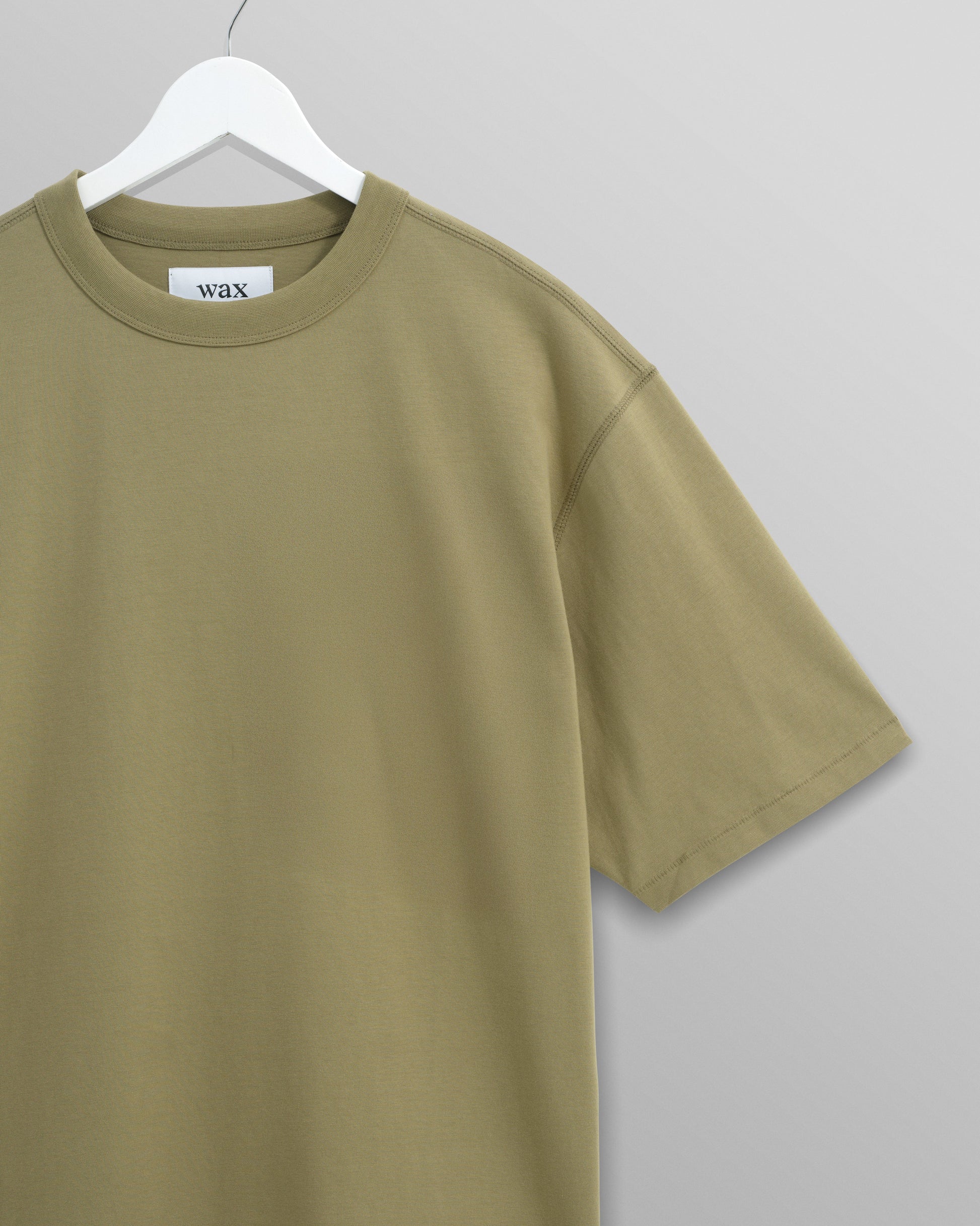 wax london men's Milton - Khaki Green Organic Compact Cotton T-Shirt