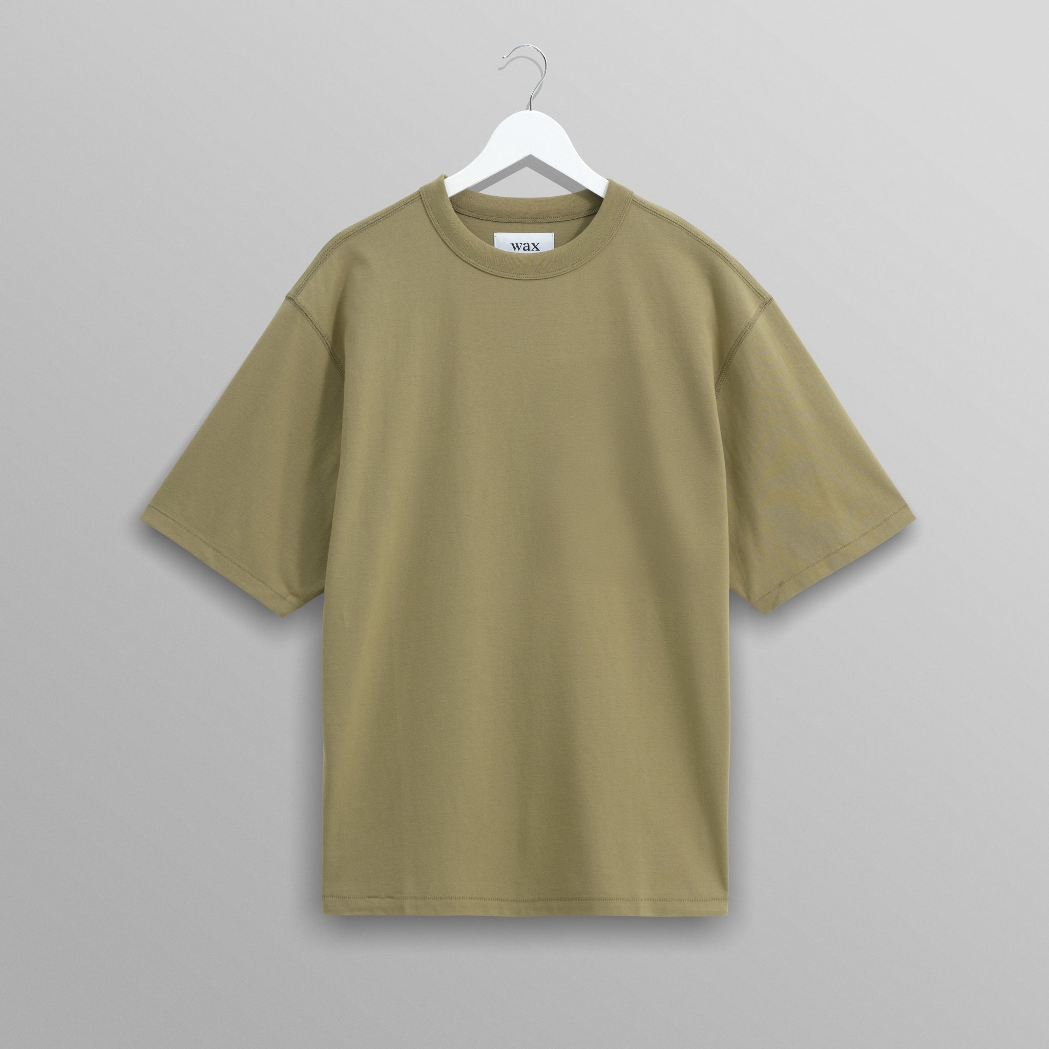 wax london men's Milton - Khaki Green Organic Compact Cotton T-Shirt
