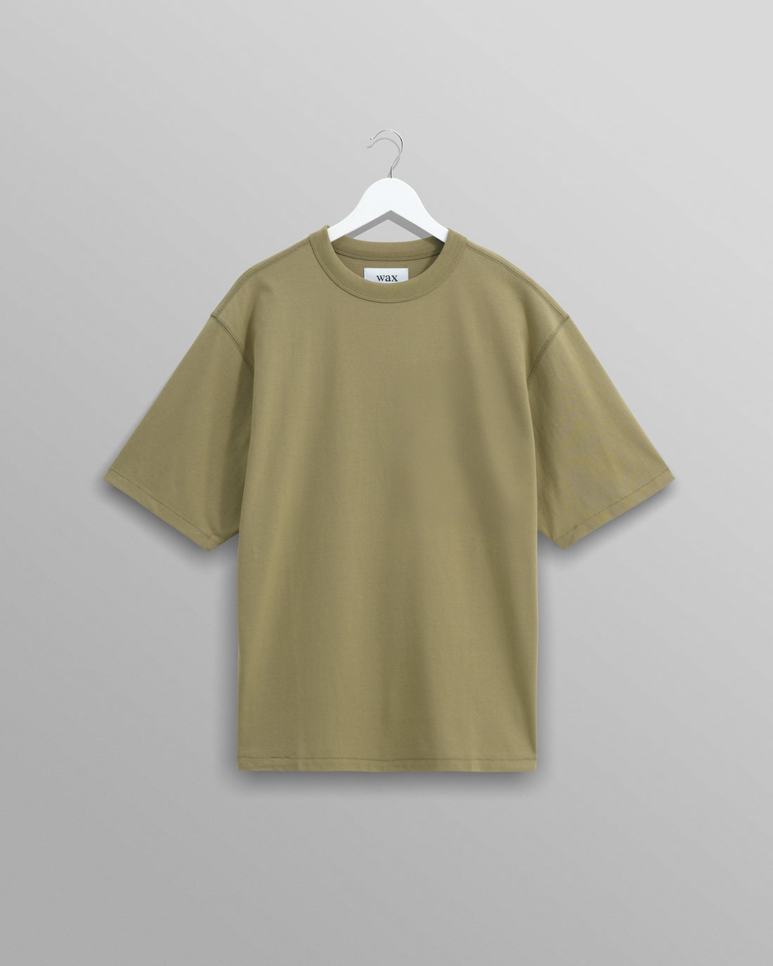 wax london men's Milton - Khaki Green Organic Compact Cotton T-Shirt