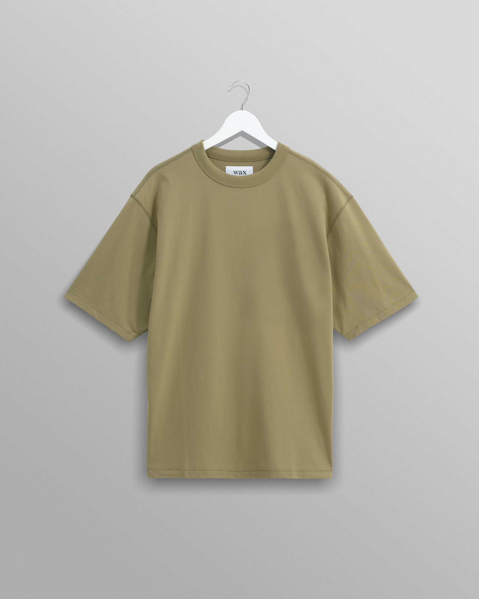 wax london men's Milton - Khaki Green Organic Compact Cotton T-Shirt