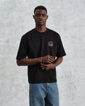 wax london men's Milton - Black Stacked Text Graphic Organic Cotton T-Shirt