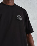 wax london men's Milton - Black Stacked Text Graphic Organic Cotton T-Shirt