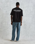 wax london men's Milton - Black Stacked Text Graphic Organic Cotton T-Shirt