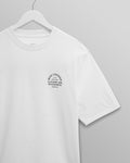 wax london men's Milton - White Stacked Text Graphic Organic Cotton T-Shirt