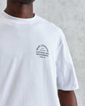 wax london men's Milton - White Stacked Text Graphic Organic Cotton T-Shirt