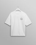 wax london men's Milton - White Stacked Text Graphic Organic Cotton T-Shirt