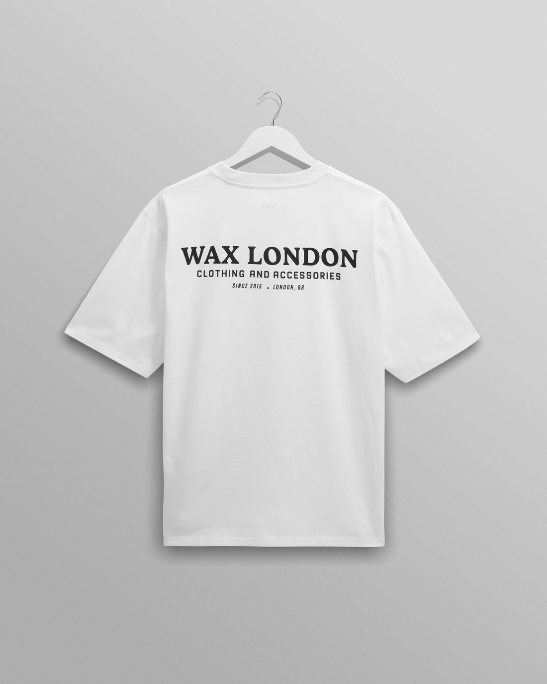 wax london men's Milton - White Stacked Text Graphic Organic Cotton T-Shirt
