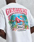 wax london men's Milton - White Getaway Graphic Cotton T-Shirt