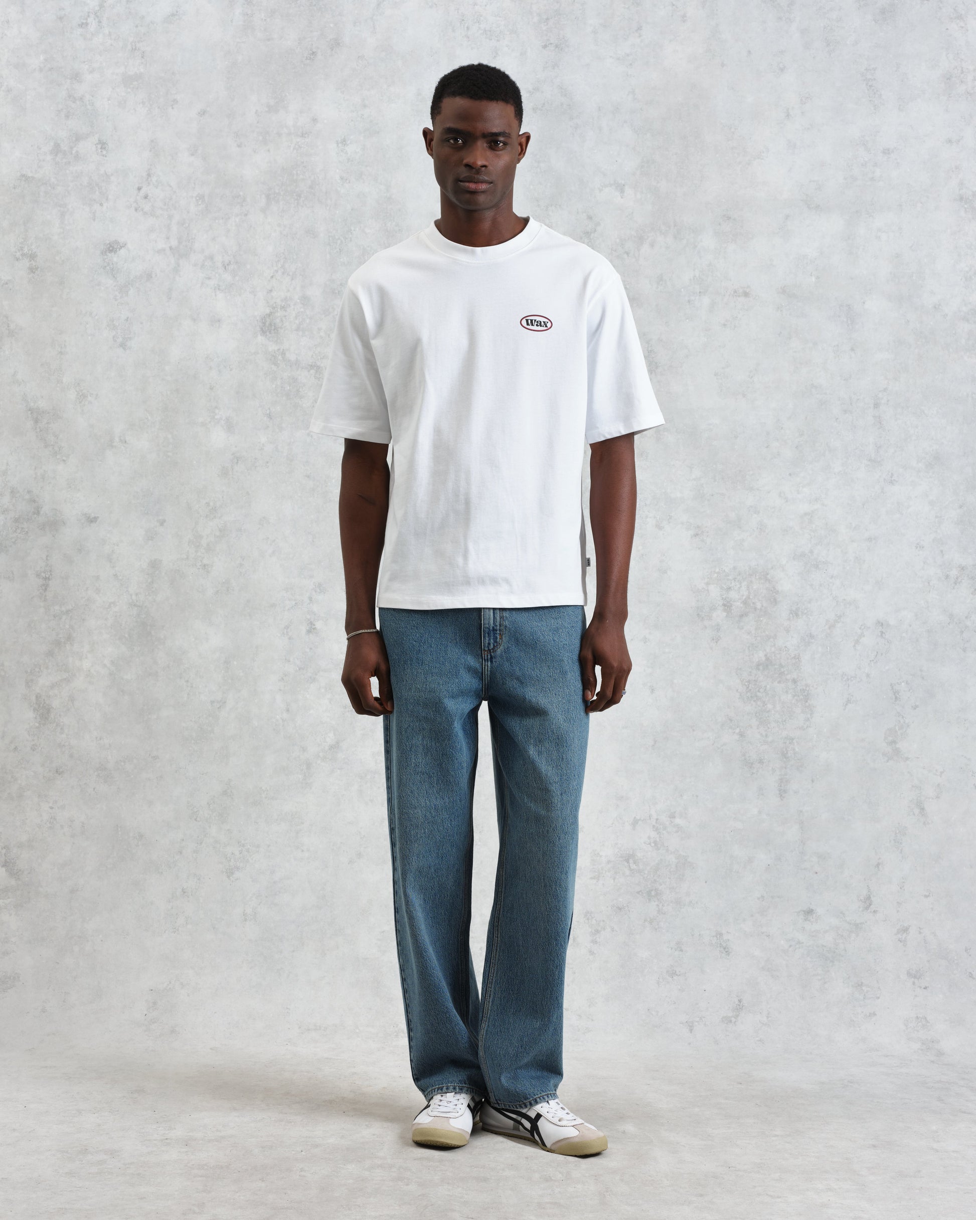 wax london men's Milton - White Getaway Graphic Cotton T-Shirt