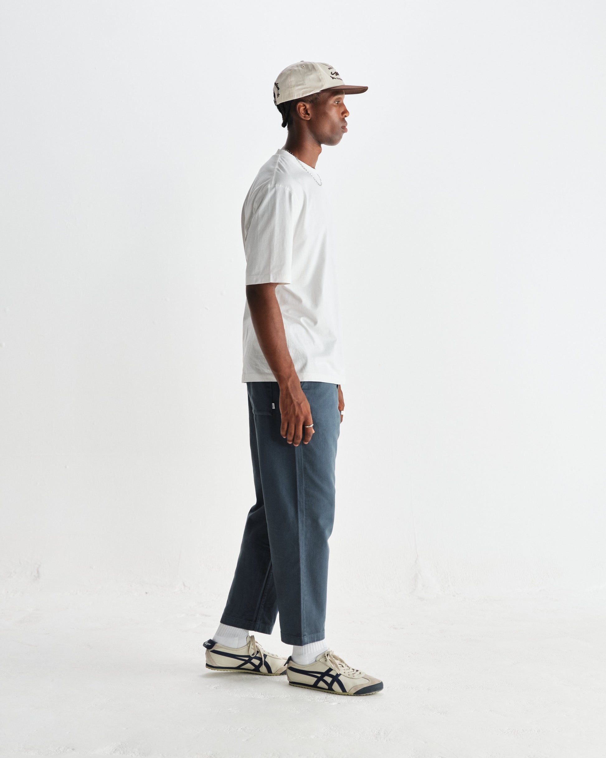 wax london men's Milton - White Organic Compact Cotton T-Shirt