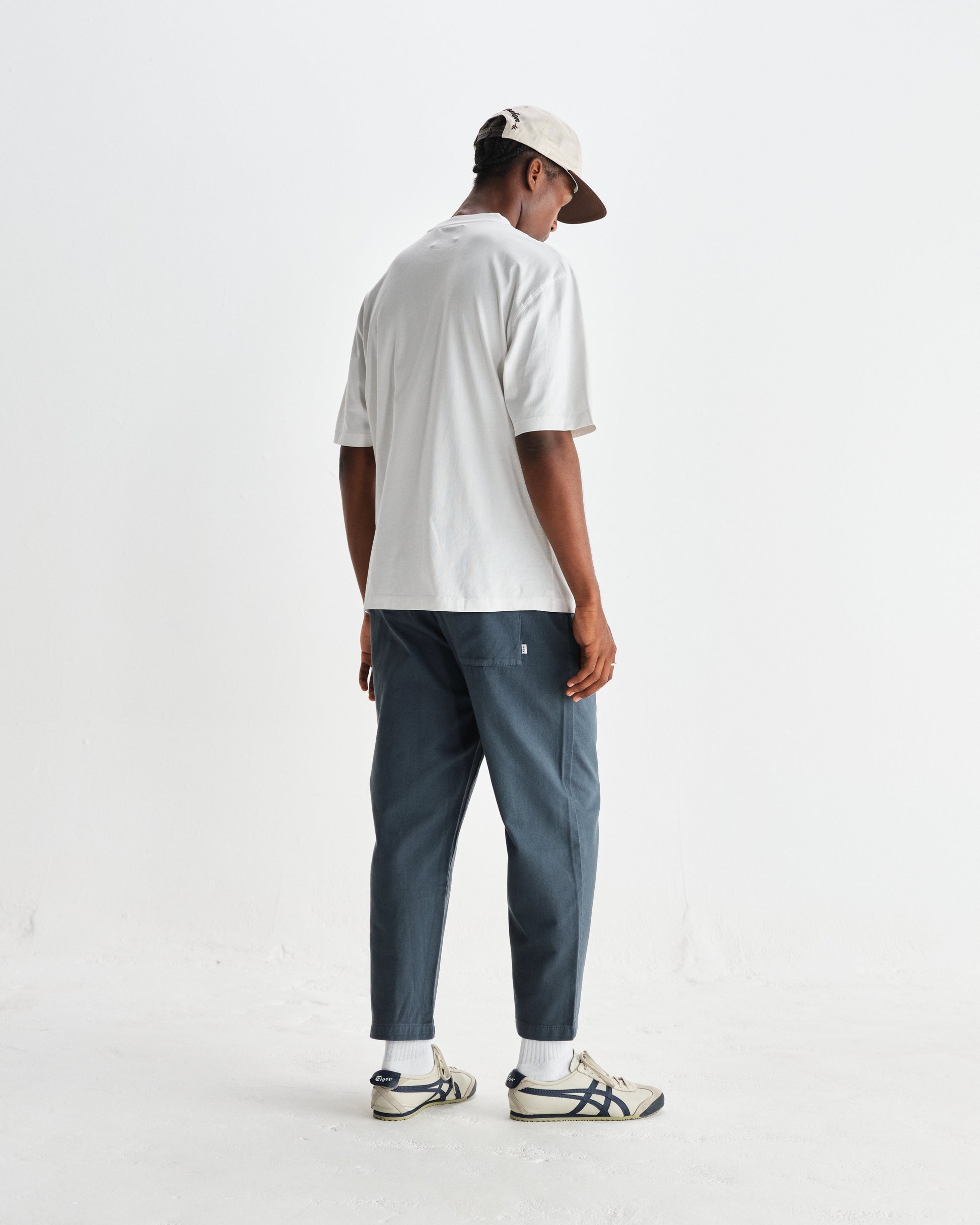 wax london men's Milton - White Organic Compact Cotton T-Shirt
