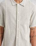 wax london men's Minori Shirt Grey Milano Stitch