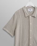 wax london men's Minori Shirt Grey Milano Stitch