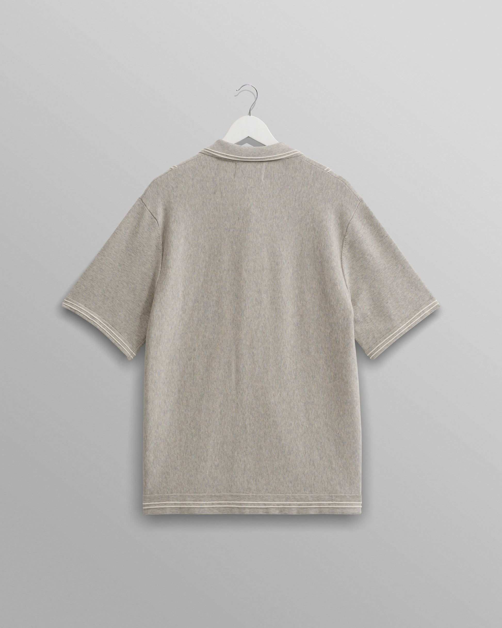 wax london men's Minori Shirt Grey Milano Stitch