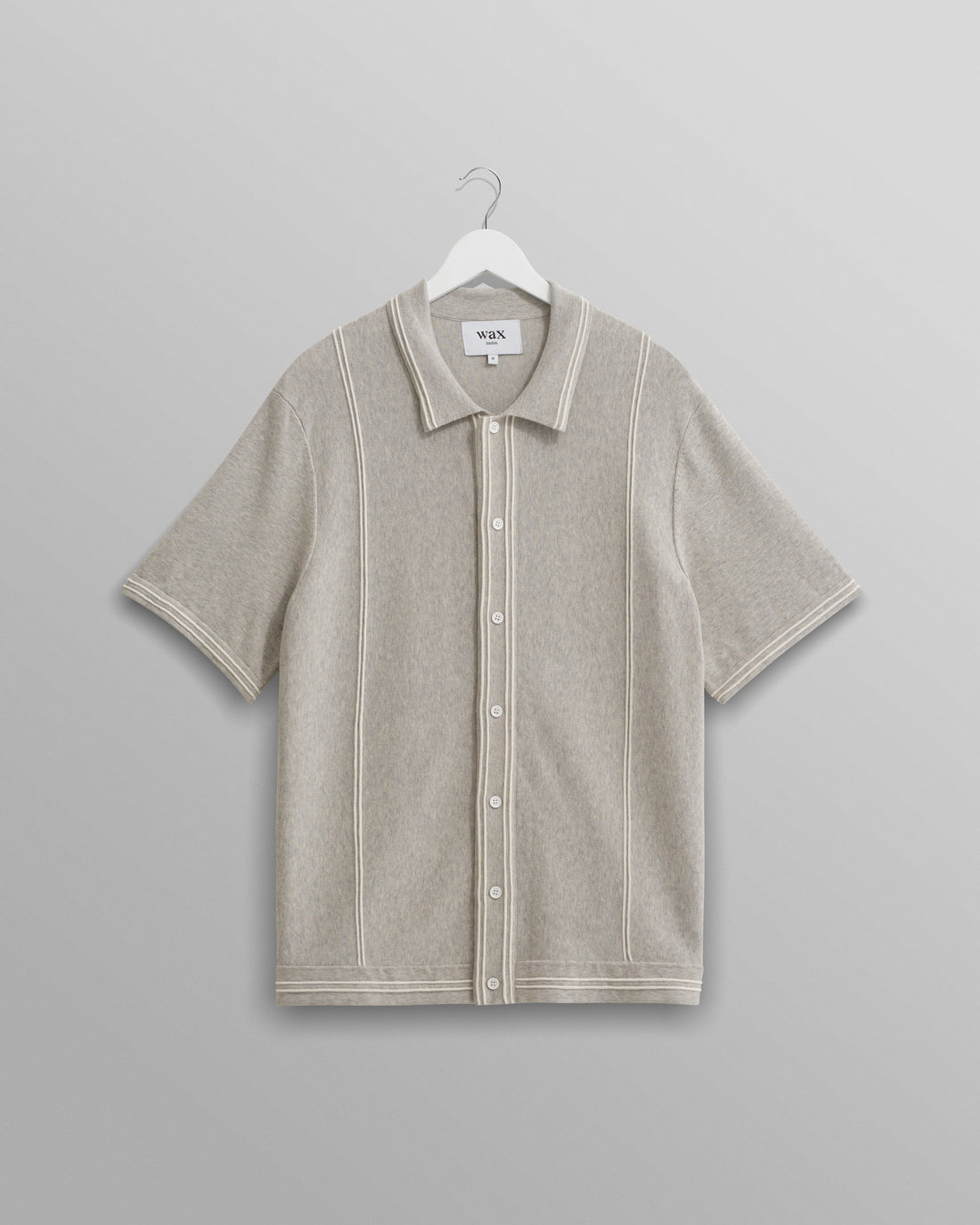 wax london men's Minori Shirt Grey Milano Stitch