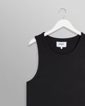 wax london men's Montague - Black Ribbed Organic Cotton Vest