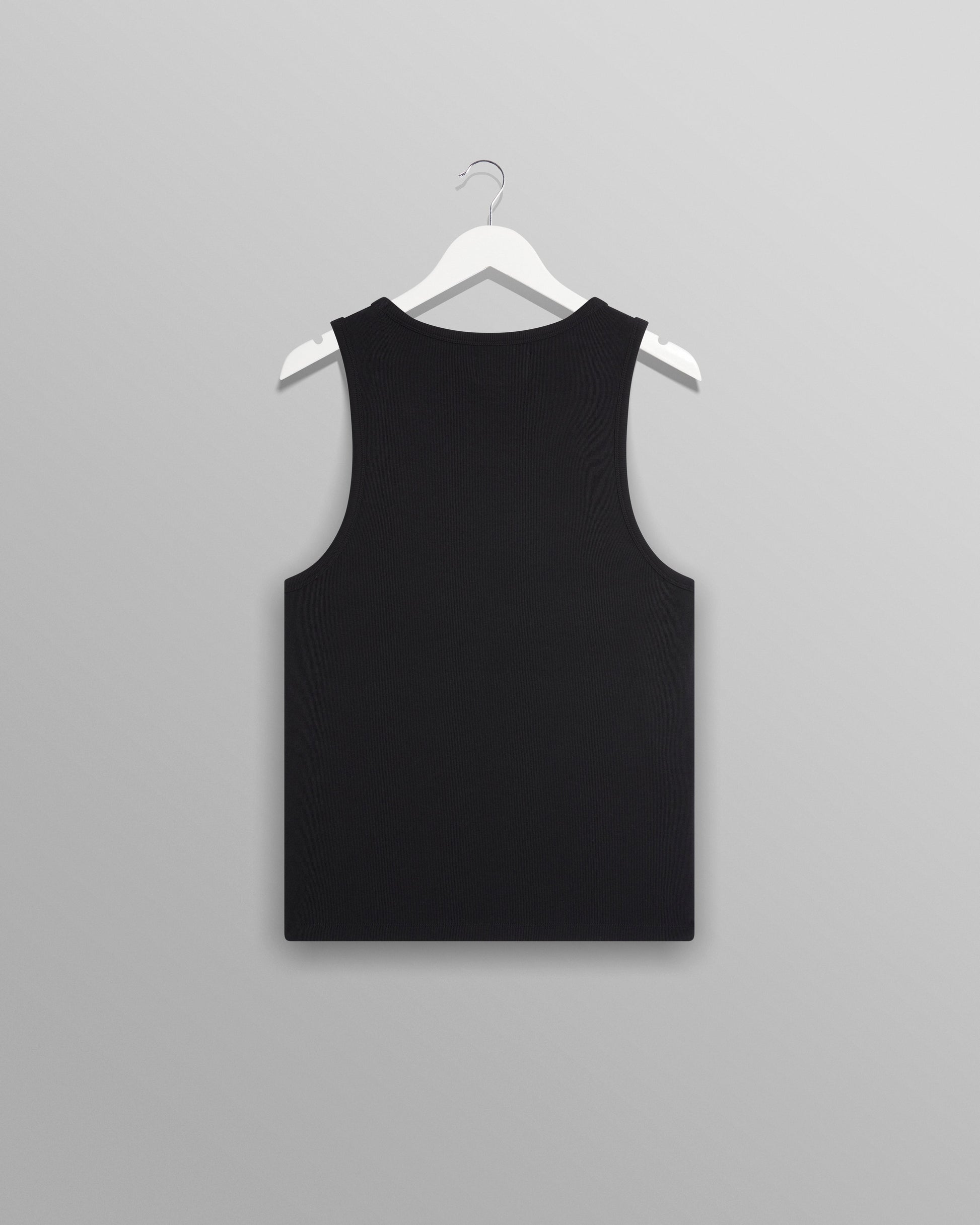 wax london men's Montague - Black Ribbed Organic Cotton Vest