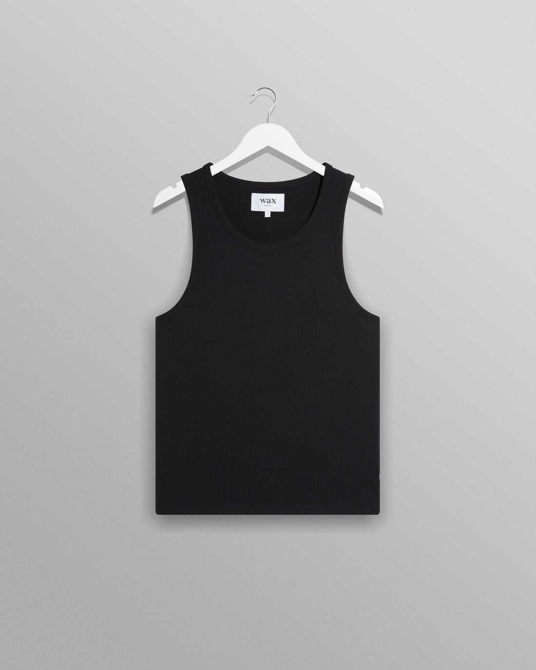 wax london men's Montague - Black Ribbed Organic Cotton Vest
