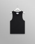 wax london men's Montague - Black Ribbed Organic Cotton Vest