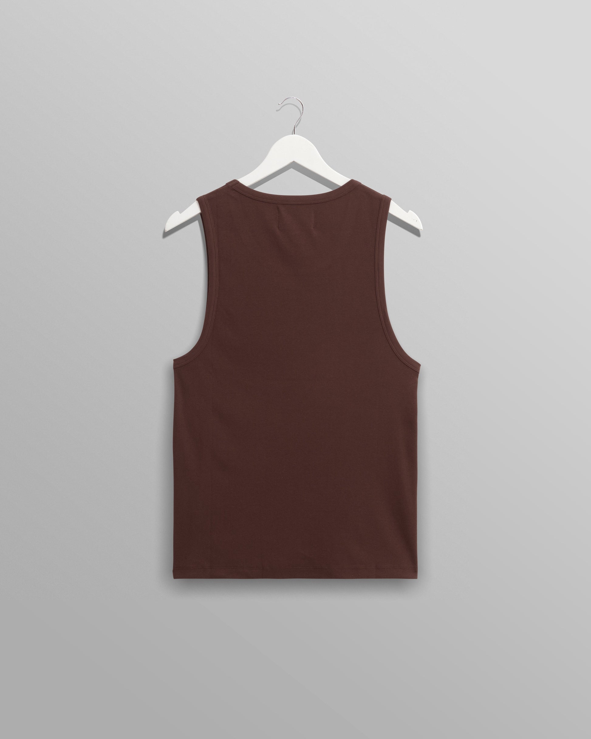wax london men's Montague - Brown Ribbed Organic Cotton Vest