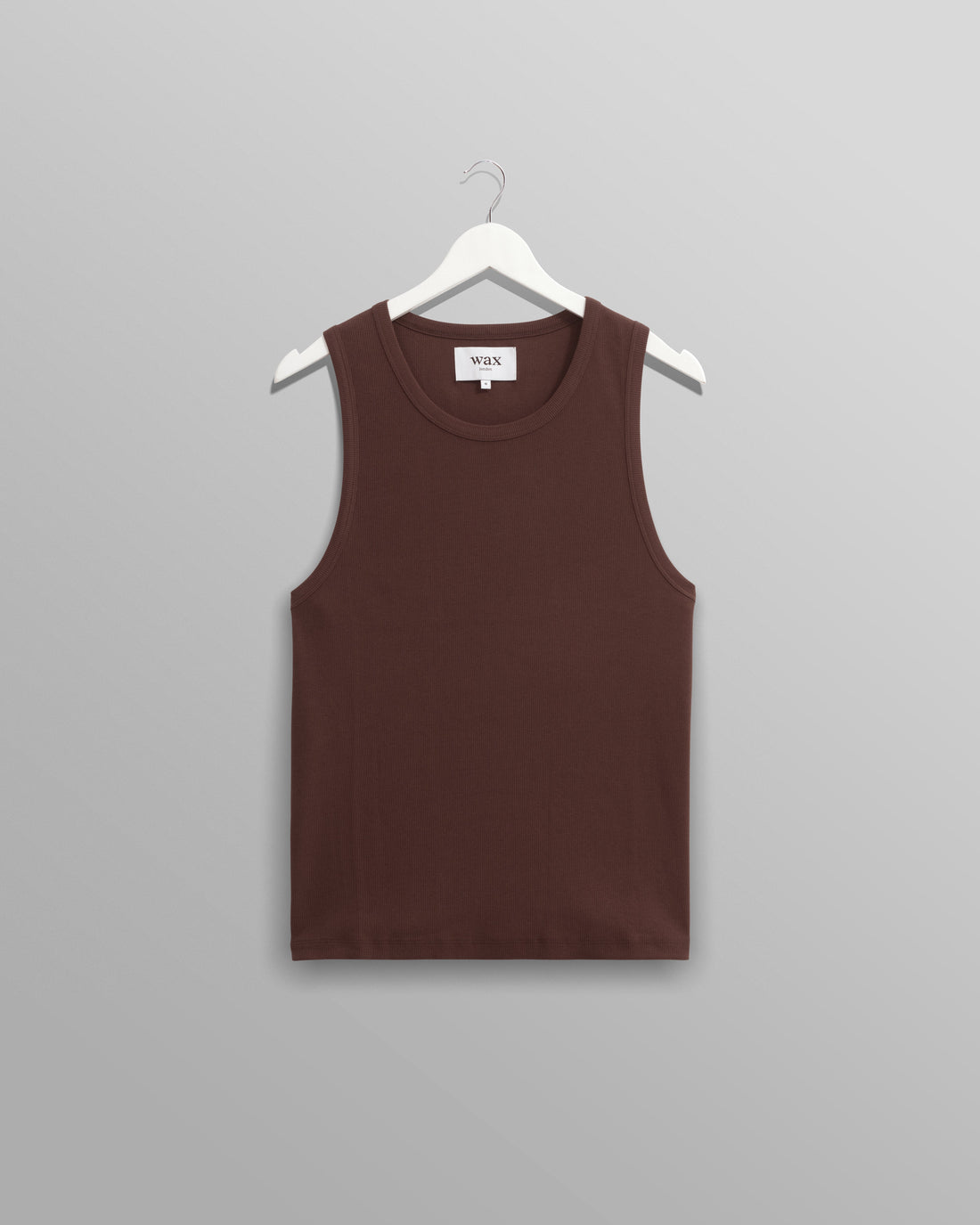 wax london men's Montague - Brown Ribbed Organic Cotton Vest