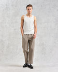 wax london men's Montague - Ecru Ribbed Organic Cotton Vest