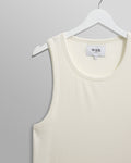 wax london men's Montague - Ecru Ribbed Organic Cotton Vest