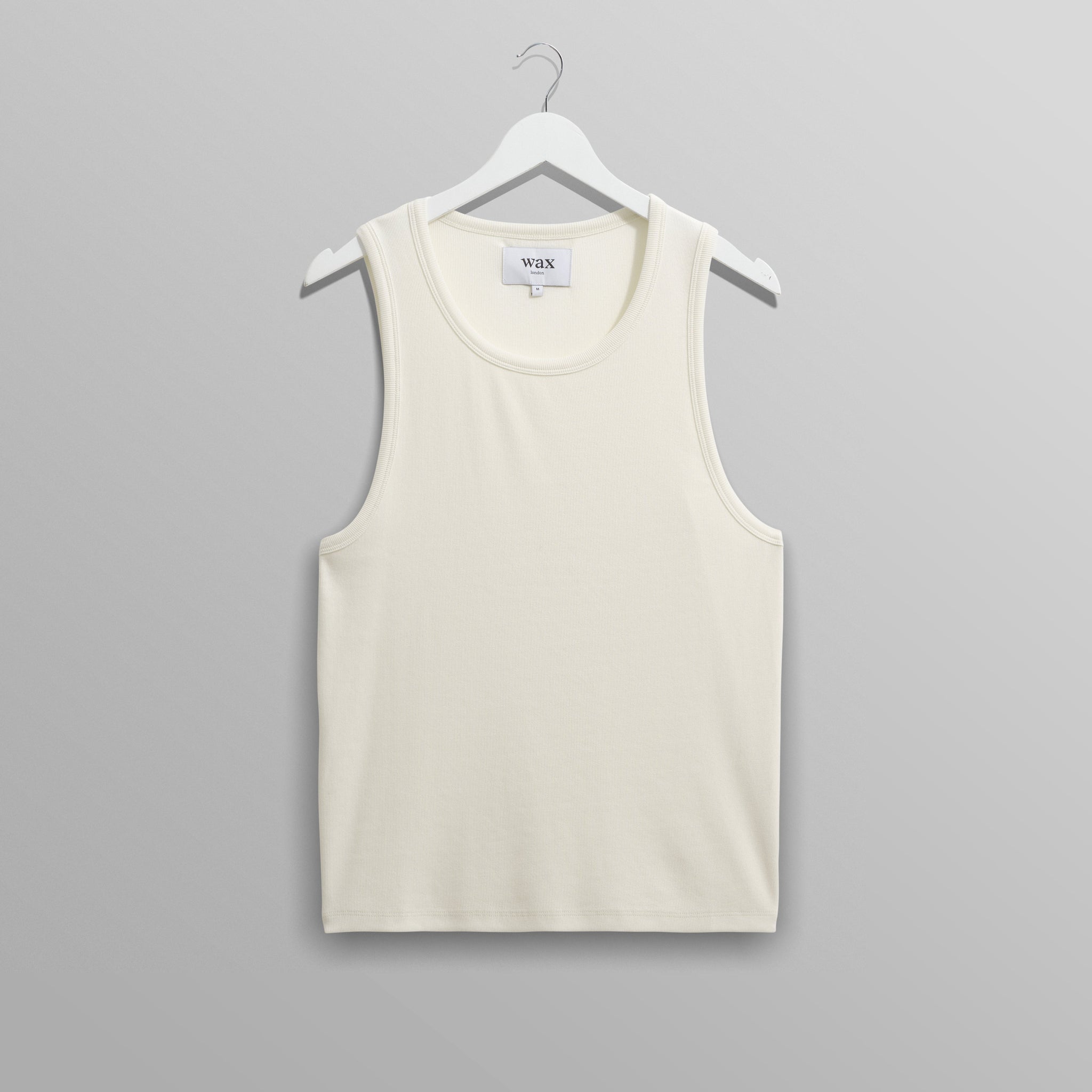 wax london men's Montague - Ecru Ribbed Organic Cotton Vest