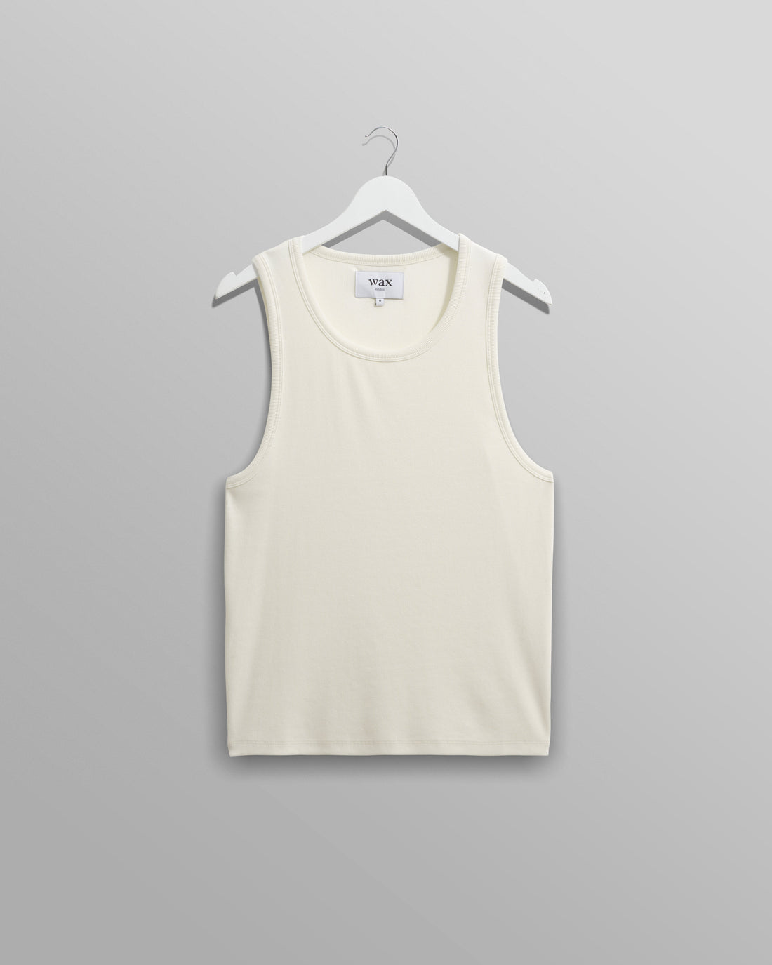 wax london men's Montague - Ecru Ribbed Organic Cotton Vest