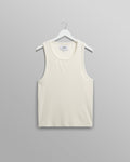 wax london men's Montague - Ecru Ribbed Organic Cotton Vest