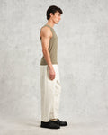 wax london men's Montague - Khaki Ribbed Organic Cotton Vest