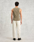 wax london men's Montague - Khaki Ribbed Organic Cotton Vest