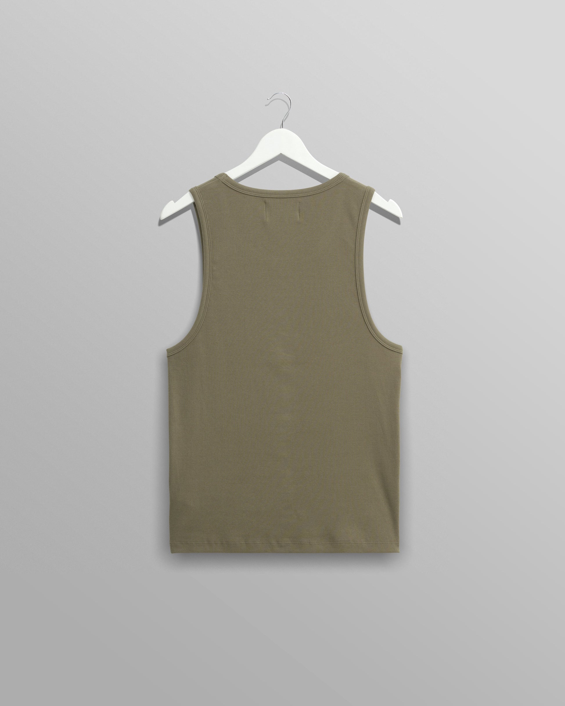 wax london men's Montague - Khaki Ribbed Organic Cotton Vest