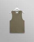 wax london men's Montague - Khaki Ribbed Organic Cotton Vest