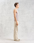 wax london men's Montague - Taupe Grey Ribbed Organic Cotton Vest