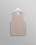 wax london men's Montague - Taupe Grey Ribbed Organic Cotton Vest