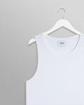 wax london men's Montague - White Ribbed Organic Cotton Vest