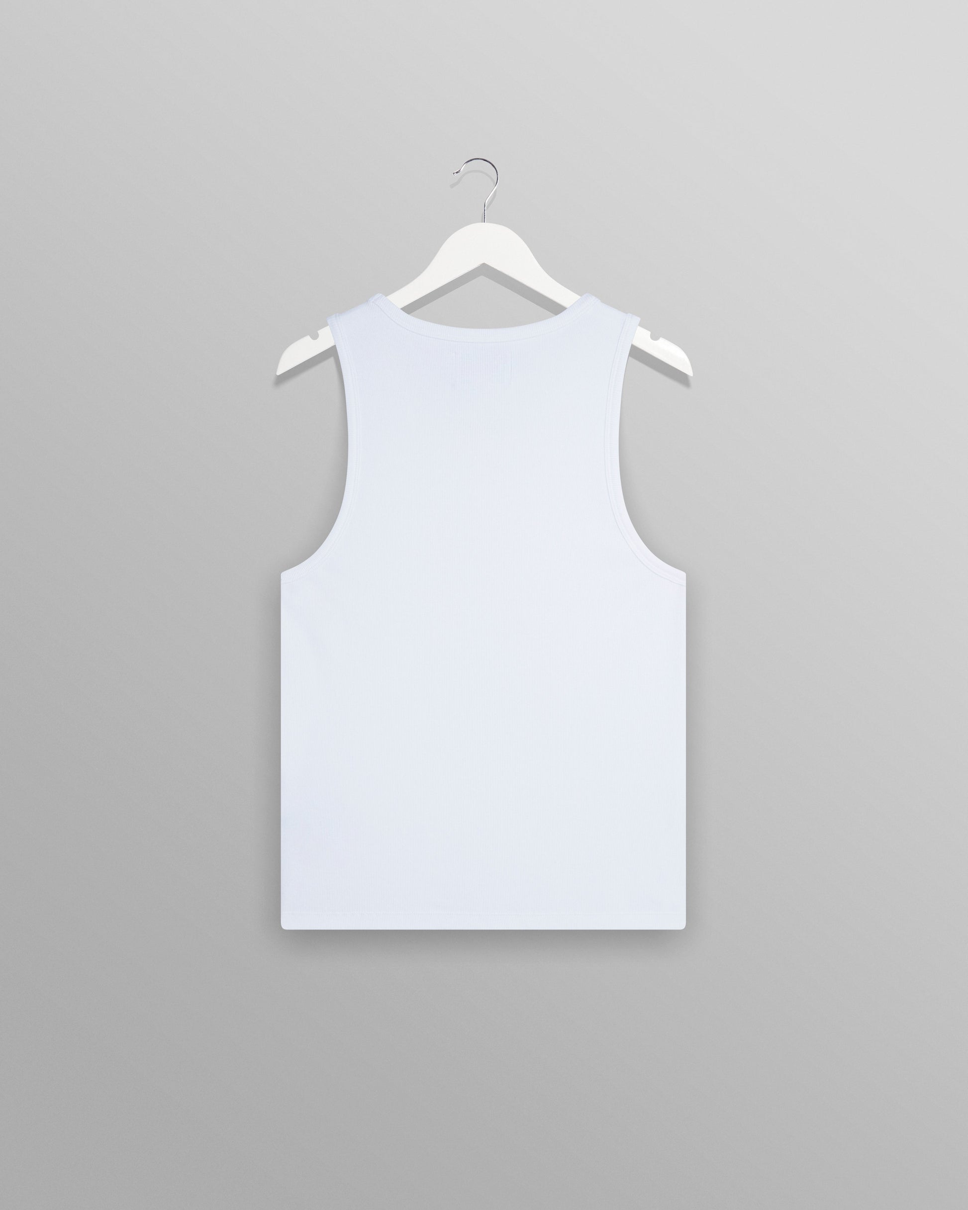 wax london men's Montague - White Ribbed Organic Cotton Vest