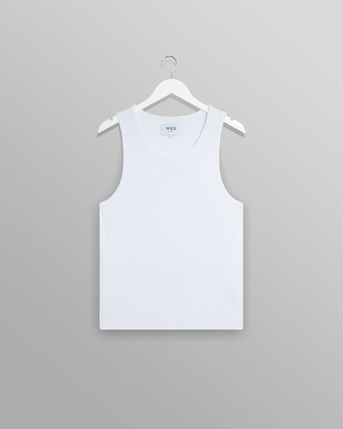 wax london men's Montague - White Ribbed Organic Cotton Vest
