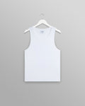 wax london men's Montague - White Ribbed Organic Cotton Vest
