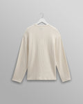 wax london men's Moore - Ecru Organic Waffle Textured Cotton T-Shirt