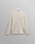 wax london men's Moore - Ecru Organic Waffle Textured Cotton T-Shirt