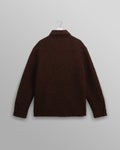 wax london men's Mount - Brown Reversible Bobble Wool Overshirt