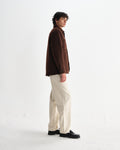 wax london men's Mount - Brown Reversible Bobble Wool Overshirt