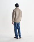wax london men's Mount - Natural Reversible Boucle Wool Overshirt