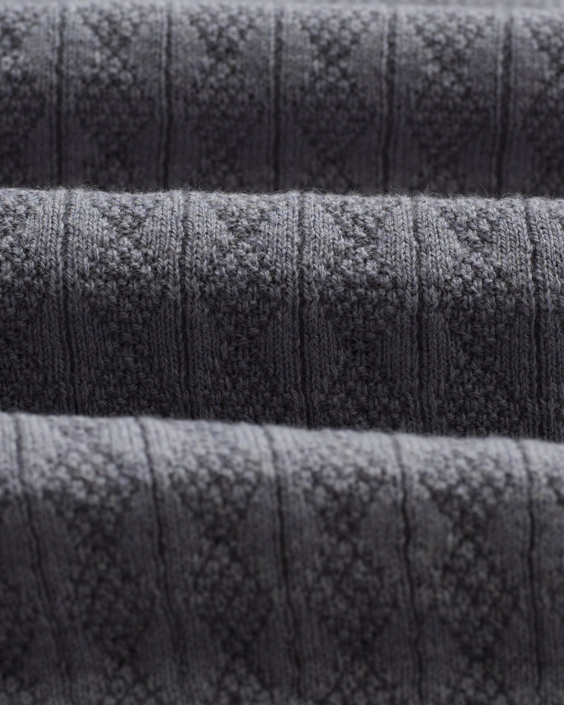 wax london men's Naples - Grey Blue Diamond Stripe Knitted Polo