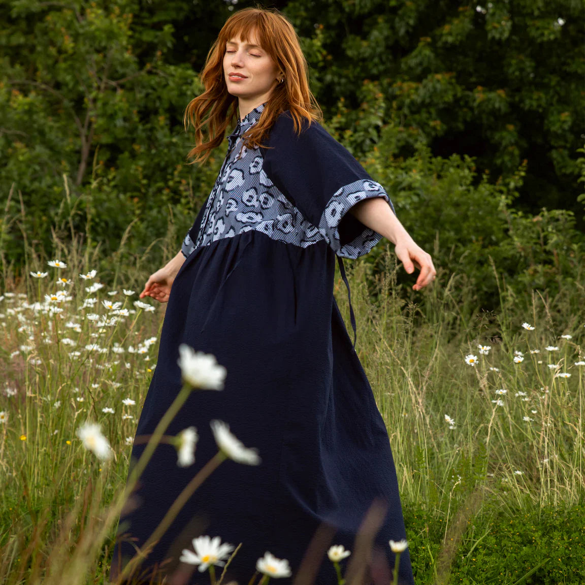 Stripe Bloom Lammas Dress - Last One